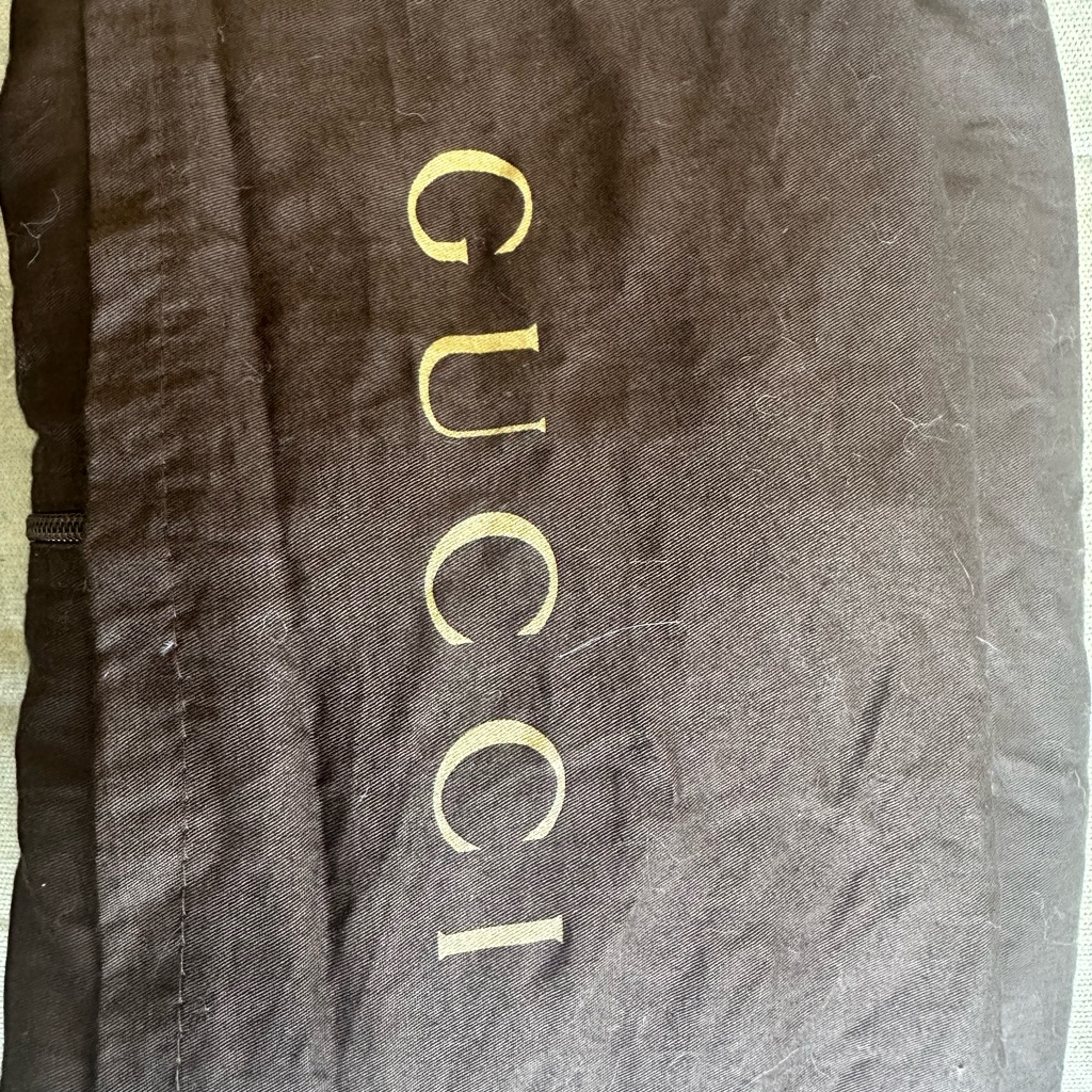 Gucci Dark Brown Dust Bag With Gold Logo Gucci Dark Brown Dust Bag With Gold Logo